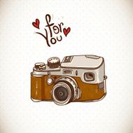 Vintage Card with Retro Camera N4