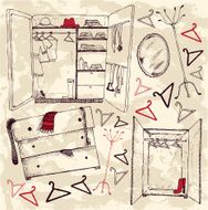 Hand-drawn furniture illustration