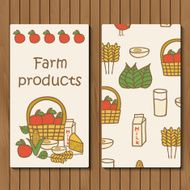 Template for hand drawn booklets on farm products theme