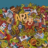 Art hand lettering and doodles elements background N2