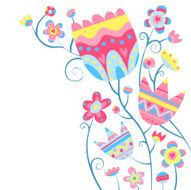 Card background with colorful flowers