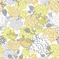 Seamless pattern with birds floral elements