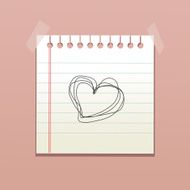 Notebook paper with love message