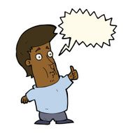 cartoon man giving thumbs up sign with speech bubble N19