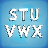 Doodle Style Vector Hand Drawn Alphabet S-X