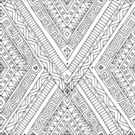 Seamless asian ethnic black and white pattern
