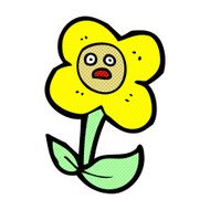 comic cartoon flower with face N9