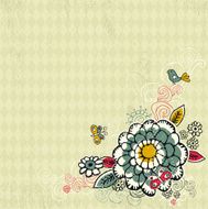 hand draw flowers on grunge background
