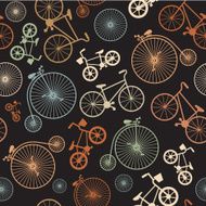 Vector seamless colorful retro vintage bicycle hipster background N2