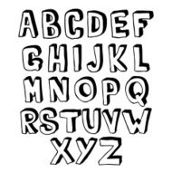 Black and white alphabet volume