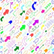 Seamless background with arrows pointing up and diagonal right