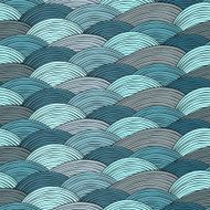 Seamless pattern with hand drawn abstract waves texture