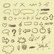 Hand drawing computer sing and symbol vector format