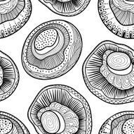 Champignons seamless pattern N2