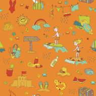 Seamless Summer Holiday Background - for design and scrapbook