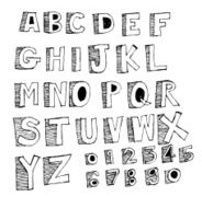 Hand drawn letters font