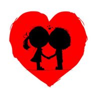 Couple kissing valentine sketch for your design