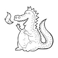 cartoon fire breathing dragon N11