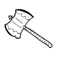 cartoon double sided axe N14