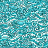 Seamless wave hand-drawn pattern waves