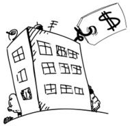 Block of flats with sale price label