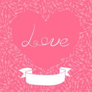 Valentine&#039;s Day card with hearts and arrows