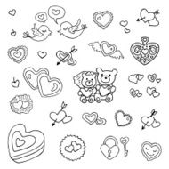 Wedding set Hand drawn illustration