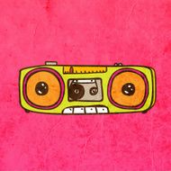 Boom Box on Grunge Background