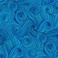 Seamless wave hand-drawn pattern N4