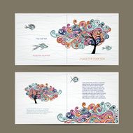 Print design cover and inside page with wavy tree