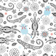 Abstract background doodle lizard pattern