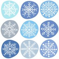 Doodle pattern with snowflakes