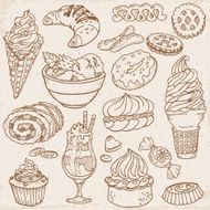 Doodle Dessert Icons