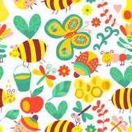 Abstract retro doodle pattern