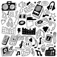 music party - doodles set