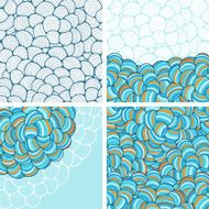 Seamless abstract wave hand-drawn patterns