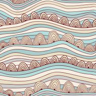 Seamless wave hand-drawn pattern N6
