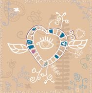 Hand drawn vector file of love hearts and birds