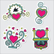 Valentine doodle stickers