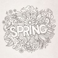 Spring hand lettering and doodles elements N4
