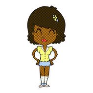 comic cartoon happy woman N75