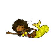 comic cartoon mermaid covered in tattoos N3