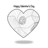 abstract pattern heart illustration in zentangle style N2