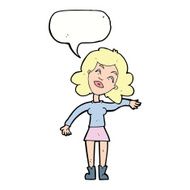 cartoon woman only joking with speech bubble N12