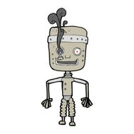 cartoon malfunctioning robot N4