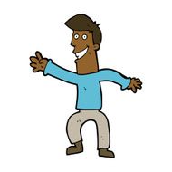 cartoon happy man dancing N26