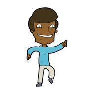 cartoon happy man pointing N42