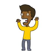 cartoon frightened man N76