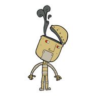 cartoon robot with open head N3