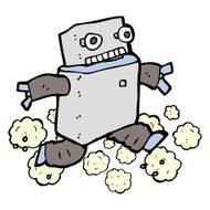cartoon running robot N6